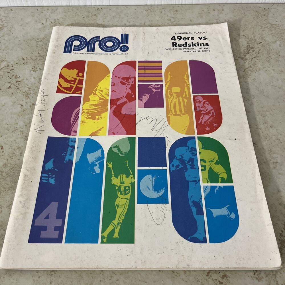 PRO! MAGAZINE REDSKIN VS 49ERS DEC 26 1971 CANDLESTICK